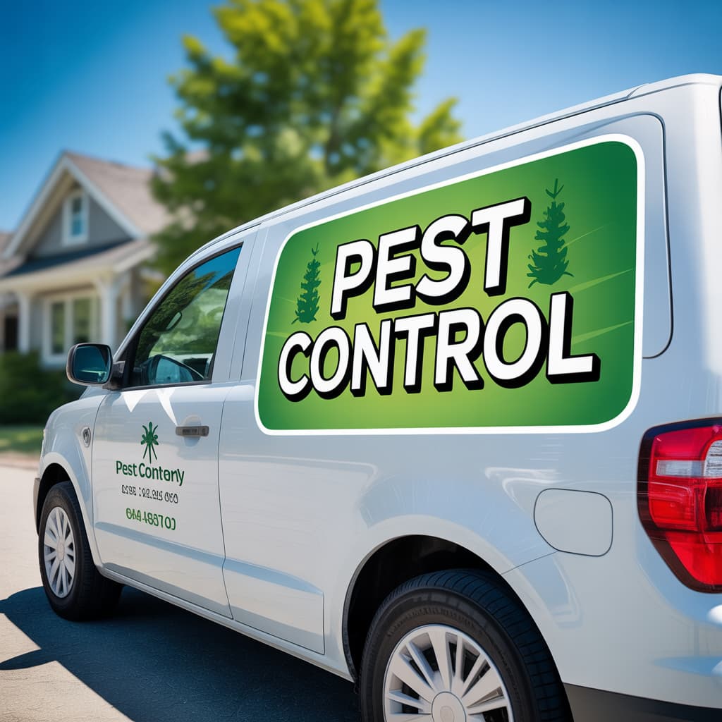 Green Man professional pest control van providing same-day service in Greenpoint Brooklyn